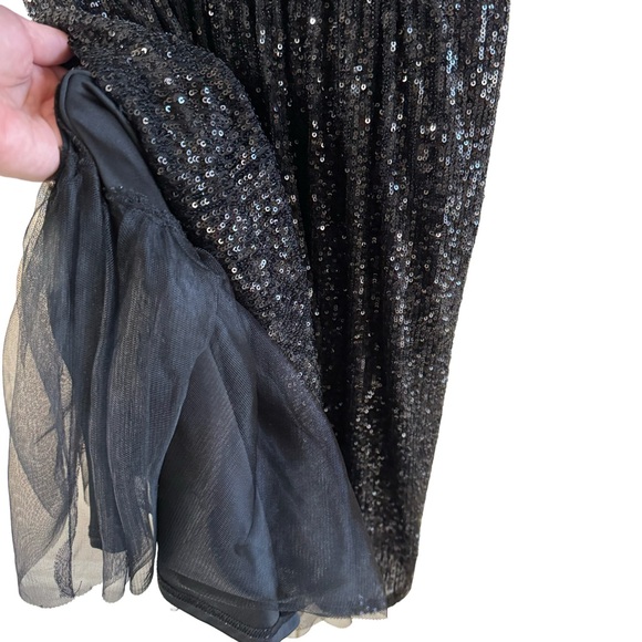 Draper James Sleeveless Black Sequin Midi Dress Size 2 - Picture 7 of 12